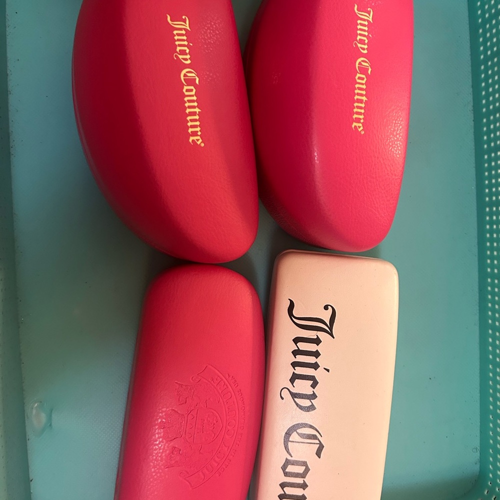 Juicy Couture Hot Pink and Light Pink Sunglass Case Set
